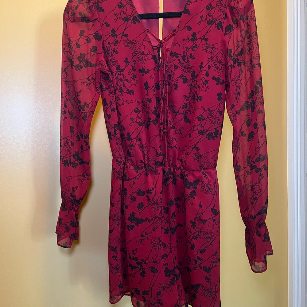 Elegant Red Floral Romper